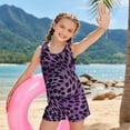 thumbnail image 4 of COEQINE Girls Tankini Swimsuit Two Piece for Big Kid Tween 12-13 Years, Tank Neck Top with Boyshort Swimwear, Modest Bathing Suit with Removable Chest Pads, Purple Leopard Print, 4 of 8