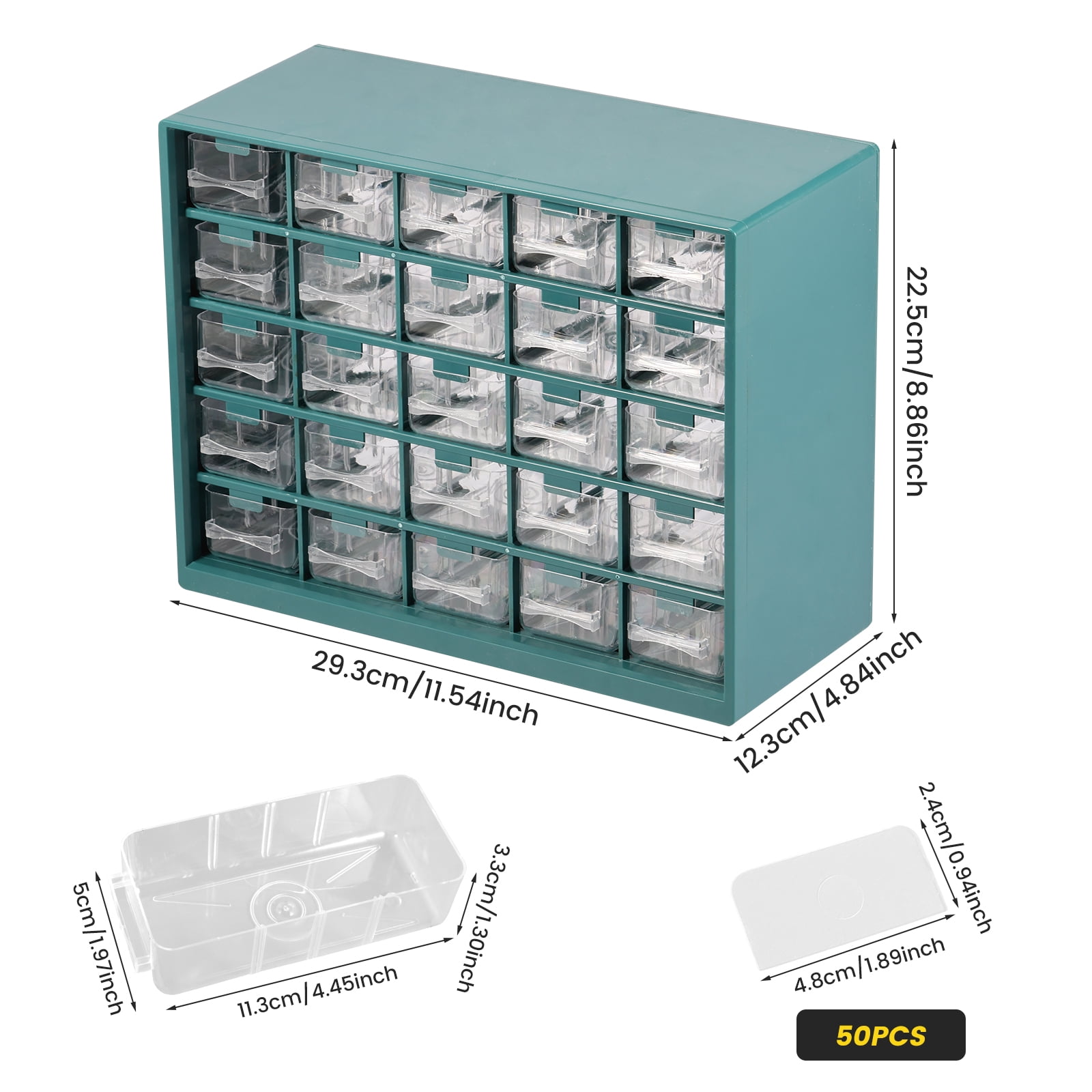 Plastic 25 Grids Hardware Storage Organizer Visible Drawer Parts Cabinet Effortless Cleaning Multi Layers Parts Storage Cabinet for Hardware Crafts Nuts Bolts Tool