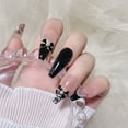 thumbnail image 5 of UDIYO 5Pcs Nail Ornaments Shiny Stunning Visual Effect Creative Shape Match Freely Fake Pearl Decorative Metal Black White Bow-knot Style DIY Nail Art Decorations for Nail Salon, 5 of 7