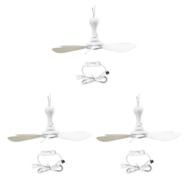 Inteprter Ventilador de techo eléctrico, ventiladores colgantes, silencioso, alimentado por USB, bajo voltaje, doble , pequeña tienda de Type1 NO1