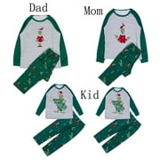 Christmas Family Matching Christmas Pajamas Sets Dad Mom Kids Grinch Sleepwear Nightwear Homewear PJs Outfits