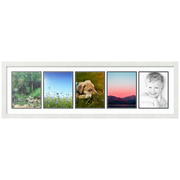 ArtToFrames Collage Photo Picture Frame with 5 - 8x10" Openings, Framed in White with Super White and Black Mats (CDM-3966-115)