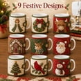 thumbnail image 2 of Christmas Quilted Mug Cozy Sewing Kit,3D Holiday DIY Craft Set with 9 Festive Designs,Handmade Mug Rug Sewing Craft Kit for Home Decor and Beginners, 2 of 8