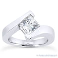 thumbnail image 2 of Square Cut Forever Brilliant Moissanite Solitaire Bypass Engagement Ring in 14k White Gold, 2 of 4