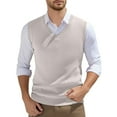 thumbnail image 1 of Men's Sleeveless Knitted Vest V-Neck Spring Plain Lightweight Workout Tank Top, 1 of 5