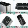 thumbnail image 6 of Silverware Organizer,Kitchen Utensil Holder For Counter,Stainless Steel Caddy,4 Compartments Organizer,Capacity Flatware Spoon Fork Tool Cutlery Holder（Silvery）, 6 of 6