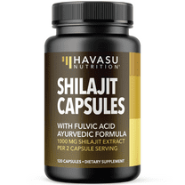 Shilajit Capsules for Men and Women - 1000mg Shilajit Extract (Standardized to 20% Fulvic Acid) - 120 Count - Shilajit Supplement Supports Heart, Immune & Healthy Aging - Vegan, Non-GMO - 60 Servings