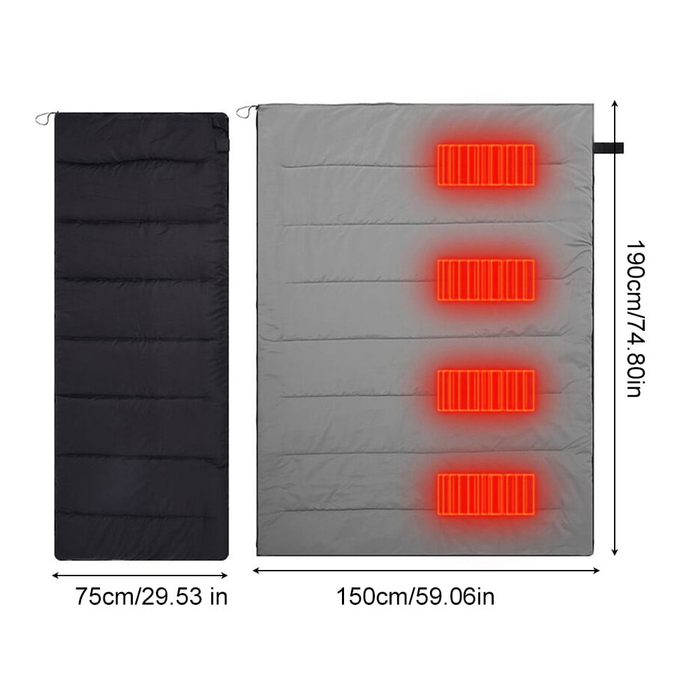 BLEEUS 20 Degree Ultralight Usb And Type-c Rechargeable Heated Sleeping Bag 3 Levels Camping Supplies