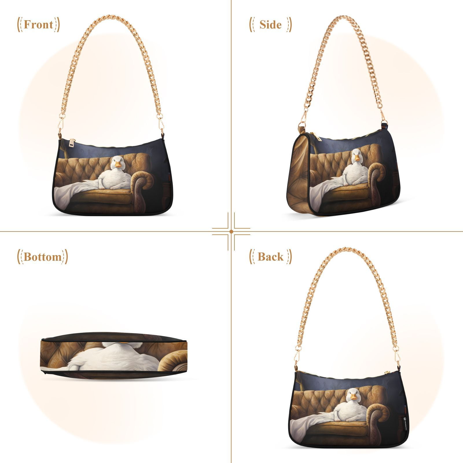 Duck SofaWomen Small Shoulder Bag Crossbody Tote Hobo Bags Purse Clutch Handbags with Chain Strap for Women