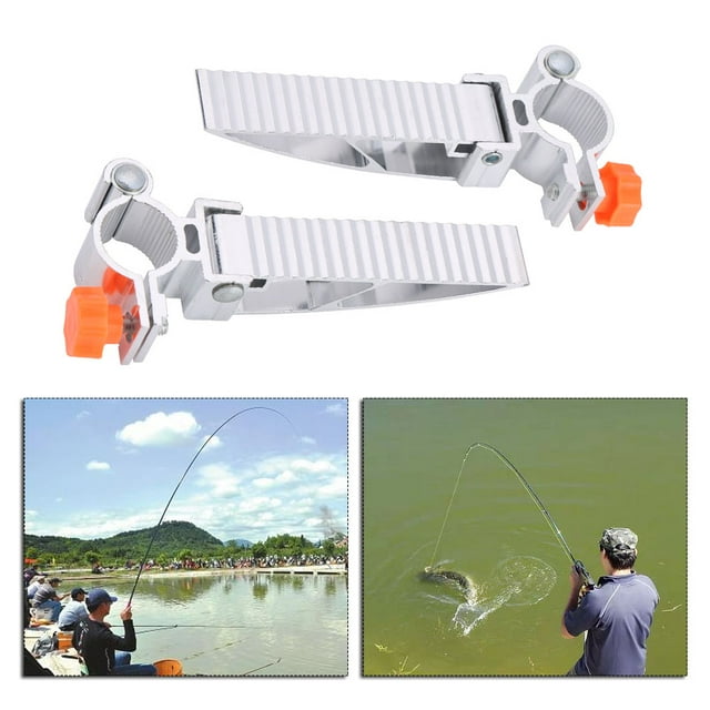 Fishing Pedal Fishing Accessory 1Pair Aluminum Alloy 360° Rotation Foldable Pedal For Fishing Chair Orange