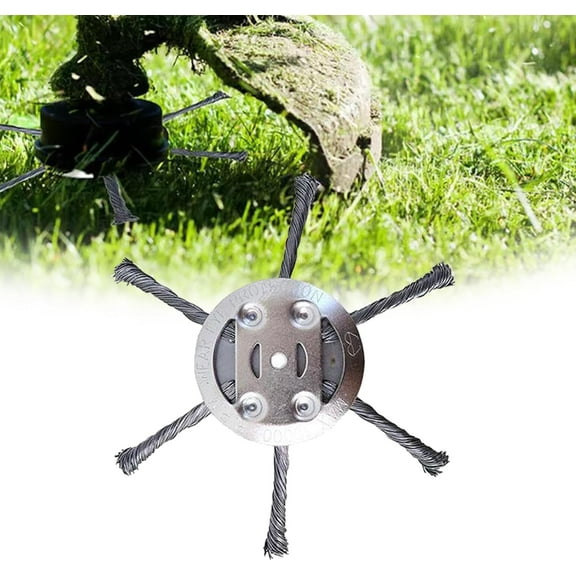 6Inch Steel Weed Eater Trimmer Head, Wire Rotary Brush Weed Cutter, Wire Weed Trimmer Head Weed Remover Tool, Wired Trimmer for Lawn Mower Tray