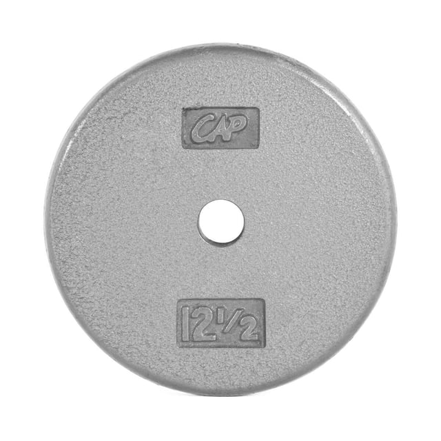 CAP Barbell Placas de pesas estándar de hierro fundido de 1 pulgada, gris, individual, 12.5 libras