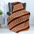 thumbnail image 4 of Native Soft Flannel Fleece Throw Blanket, Native Indigenous Pattern Prehistoric Country Theme, Cozy Plush for Indoor and Outdoor Use, 70" x 90", Maroon Beige Peach, by Ambesonne, 4 of 5