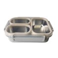 thumbnail image 1 of Youkk Kids Lunch Box Stainless Steel Bento Box 3 Compartments Easy To Clean Snacks Metal Bento Box gray, 1 of 6