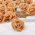 thumbnail image 2 of Artificial Rose Flower Heads, Real Looking Gold Yellow Foam Fake Roses for DIY Wedding Baby Shower Centerpieces Arrangements Party Tables Home Decorations (Gold Yellow, Stemless), 2 of 5