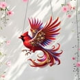thumbnail image 2 of Cardinal Bird Window Hanging, Beautiful Red Cardinal Design with Flowers, Perfect for Home or Car Decor, Unique and Elegant Gift for Bird Lovers, 2 of 4