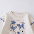 thumbnail image 6 of mgoYE Toddler Baby Girl Clothes 2t 3t 4t 5t Fall Winter Outfits Gifts Sweatshirt Bell Bottom Jeans Bow Pants(White,6-12 Months), 6 of 9