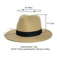 thumbnail image 3 of Sombrero de paja panamá, sombrero para hombres y mujeres de Europa y Estados Unidos, sombrilla de verano, sombrero para el sol con ala de playa, 3 of 5