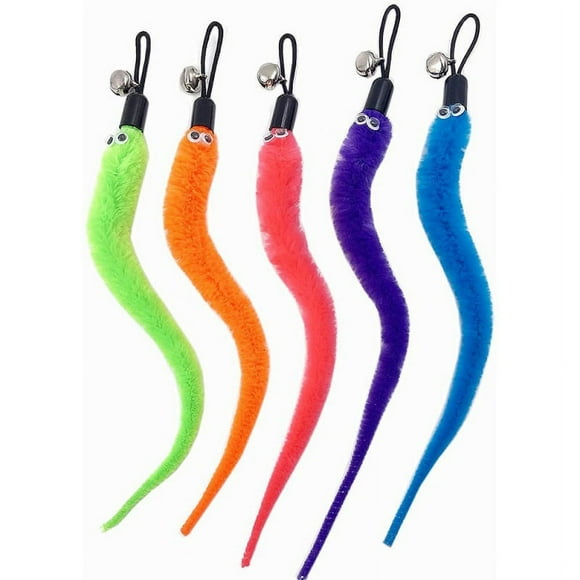 Hongkaii Cat Worm Toy Refills Cat Toy Wand Replacement, Cat Worms Refill, Worm Teaser Refills for Cat Wand Random Color CWA420-3113