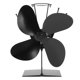 thumbnail image 1 of Ventilador de estufa de 4 aspas, ventilador para hogar alimentado por calor, circulación rápida y cálida, diseño de gancho, ventilador termoeléctrico para quemador de leña, hogar, negro, 1 of 10