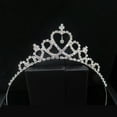 thumbnail image 5 of Soumake Kid Girls Elegant Heart Rhinestone Embedded Bridal Princess Tiara Crown Headband, 5 of 7