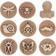 thumbnail image 1 of 8 Sellos de Animales de Jardín, 8 Estilos, Sellos Redondos de Madera, 4,3 x 3,8 cm, Mini Sello Hecho a Mano Navajo de Libélula Blanca, Sello de Mariposa, 1 of 9
