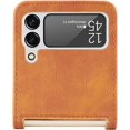 thumbnail image 5 of for Samsung Galaxy Z Flip4 Phone Case with Card Holder, PC Hard Shockproof Back Cover Slim Durable Protective PU Leather Phone Case for Samsung Galaxy Z Flip 4 5G PZ Brown, 5 of 7