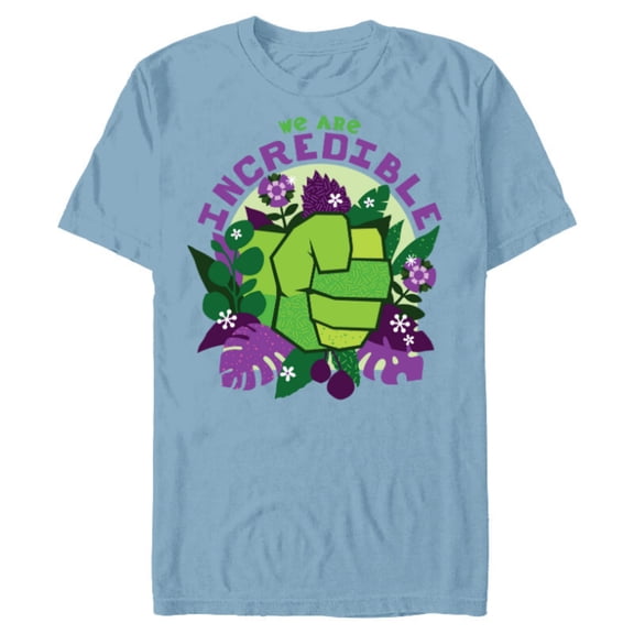 Marvel We Are Groot Hulk We Are Incredible - Short Sleeve Blended T-Shirt for Adults - Customized-Ocean Blue