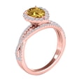 thumbnail image 2 of Mauli Jewels 2.34 Carat Diamond and Citrine Engagement Ring for Women, Pear Shaped Citrine Ring, Shared-Prong, 10K Rose White Yellow Gold, 2 of 6