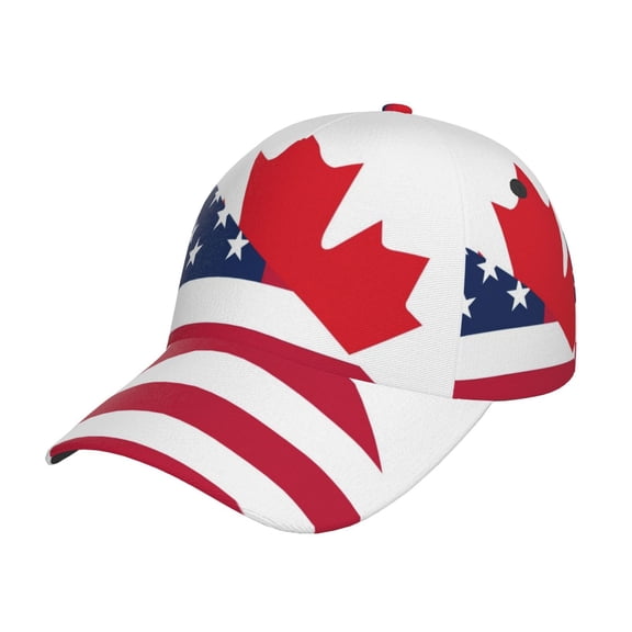 Rateoe USA Canada Flag Pattern Men’s Baseball Cap – Adjustable Curved Brim Hat, Soft Cotton Sports Cap for Outdoor, Casual, and Everyday Wear, Comfortable & Breathable