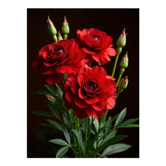 Diamond Art Kit for Adults, Red Carnation Blossoms Bouquet Diamond Painting for Adults Beginners, DIY Diamond Art Painting Kits, 5D Diamond Painting Crafts for Home Decor 12x16 Frameless