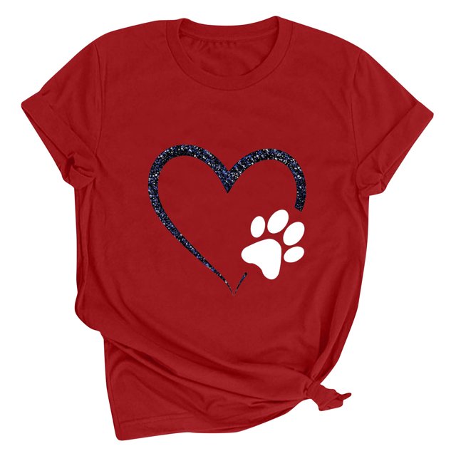 Meichang T-Shirts de la Saint-Valentin pour Femmes, T-Shirts Graphiques Amour, Col Rond, Coupe Ample, Manches Courtes, T-Shirts de la Saint-Valentin pour Femmes