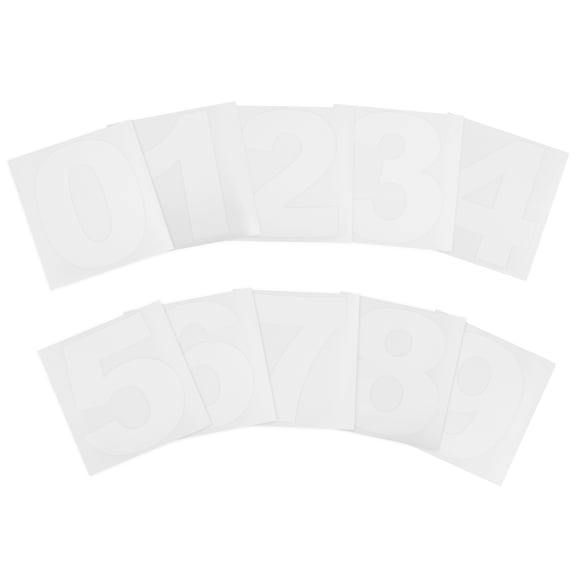 Uxcell 5 Inch Reflective Number Stickers 0-9, 2 Set Vinyl Mailbox Number Self-Adhesive, White