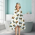 thumbnail image 6 of Cartoon Tractors Stars White Pattern Hooded Bath Towel，50"x30" for Ages 3 To 12 Kids, Quick Dry Lightweight Soft Microfiber Hood Beach Towel Cover Up for Kids, 6 of 7