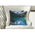 thumbnail image 4 of Ambesonne Winter Throw Pillow Cover 2 Pack, Snowy Frozen Mountain, 24", Blue White Green, 4 of 6