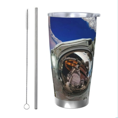 

Vsdgher Astronaut in Outer Space 20 Oz Stainless Steel Vacuum Insulated Travel Mug Coffee Cup for Home Office Outdoor Works Great for Ice Drinks and Hot Beverage -Straw Two-piece Set