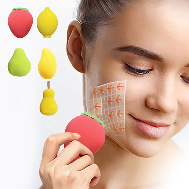 Ganfancp Super Cute Fruta Melocotones Pera Mangos Fresas Limones Aguacates Polvo Puffs Super Suave Sin Polvo para Comer Belleza Eggss Ofertas Flash Liquidación 1*Huevo de Belleza