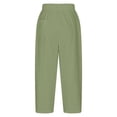 thumbnail image 5 of hoksml Women's High Waist Drawstring Pants, Casual Cotton Trousers with Pockets and Side Cutout Detail, 5 of 6
