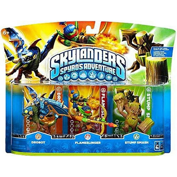 Skylanders Spyros Adventure Triple Character Pack (Drobot, Flameslinger, Stump Smash)