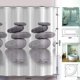 thumbnail image 3 of Cortina de ducha Cortina de baño 3D impermeable con 12 anillos de gancho 100% poliéster (Pebble&Grey, 180 * 180cm), 3 of 5