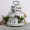 thumbnail image 7 of LAMIRO Farmhouse Tiered Tray Decor Home Wood Sign Rustic Home Sweet Home Simply Blessed This Is Us Wooden Beads Tiered Tray Decorations Set For Home Kitchen Table Shelf, 7 of 7