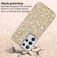 thumbnail image 4 of Compatible with Samsung S21 Ultra Case Glitter Shockproof, for Samsung Galaxy S21 Ultra Phone Case Bling Sparkly Soft TPU and PC Silicone Shiny Girl Women Thin Protective Cover (Gold), 4 of 14