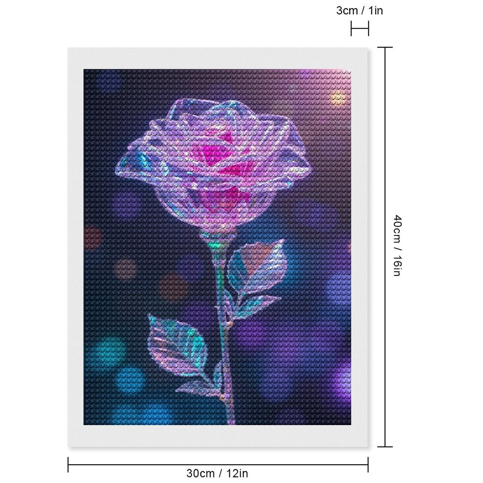Diamond Art Kits for Adults, Crystal Rose Light Sparkle 5D Diamond Painting Kits for Adults Beginners, DIY Full Drill Diamond Painting, Gem Art and Crafts 12x16