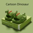 thumbnail image 1 of Pantuflas de dinosaurio Dinosaurio 3D lindos toboganes punta abierta antideslizante suave cómodo secado rápido (verde militar 35, 1 of 5