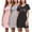 Set3, variant on FEREMO Nightgowns for Women V Neck Short Sleeve Sleepshirt Printed Soft Sleepwear