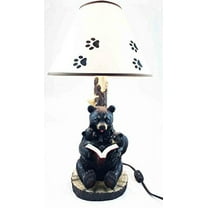 Black Bear Happy Family Storytime Beary Tales Desktop Table Lamp Western Home Decor