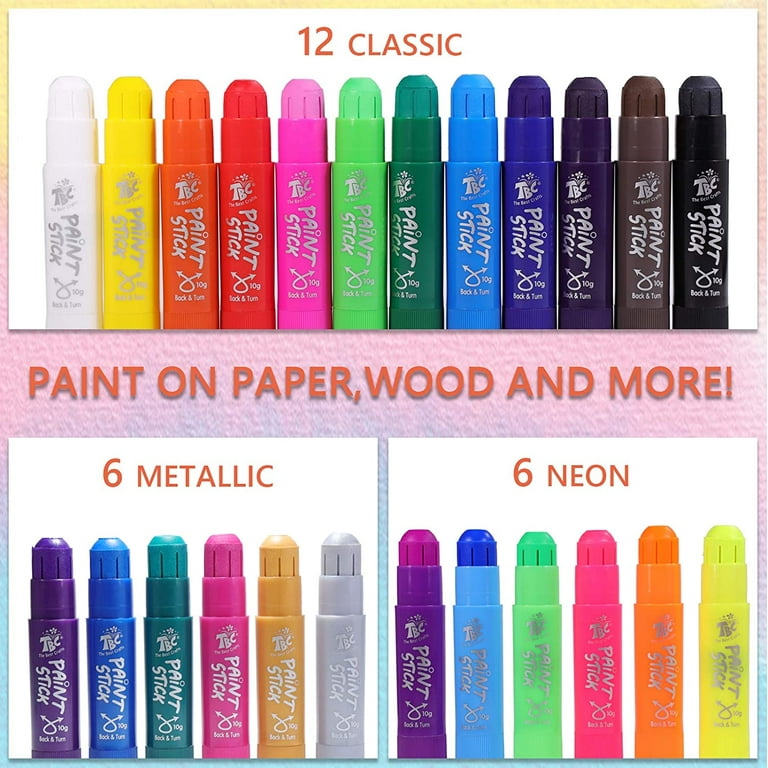  TBC The Best Crafts Paint Sticks,12 Classic Colors, Washable  Paint, Non-toxic, Tempera Paint Sticks for Kids and Students : Arts, Crafts  & Sewing