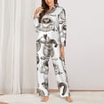 thumbnail image 3 of Disketp Pajamas Set Long Sleeve Sleepwear Womens Button Down Nightwear Pj Sets-Coffee And Desserts, 3 of 9