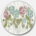 thumbnail image 1 of Designart 'Red and Blue Vibrant Hydrangea Flowers' Farmhouse Metal Circle Wall Art, 1 of 3