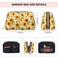 thumbnail image 2 of Yellow Polka Dot Sunflower Makeup Bag, Large Capacity Travel Cosmetic Bag for Women Girls- Travel Toiletry Bag Leather Portable Waterproof Makeup Case Organizer with Handle, 2 of 4